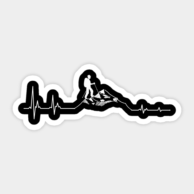 Heartbeat hiking in the mountains Sticker by ChristianCrecenzio